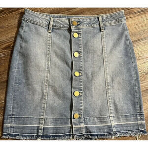 Articles Of Society Full Button Denim Mini Skirt Size 26 VGUC